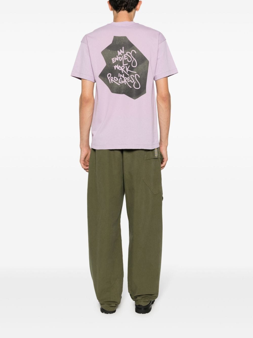 Shop Objects Iv Life Thought Bubble Spray-print Cotton T-shirt In Purple