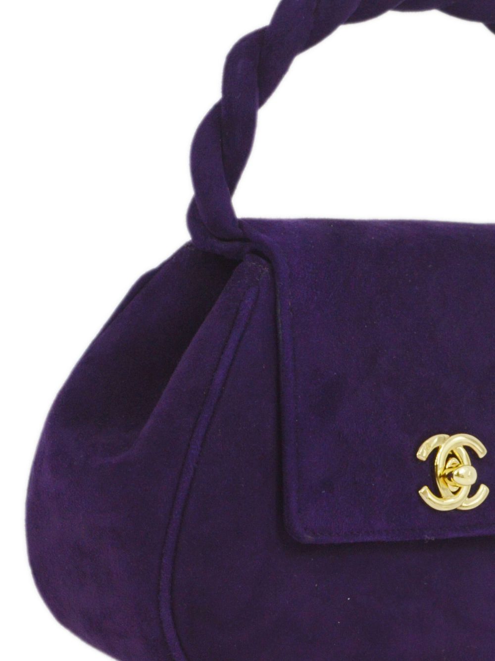 Pre-owned Chanel 1993 Cc Turn-lock Handbag In Purple