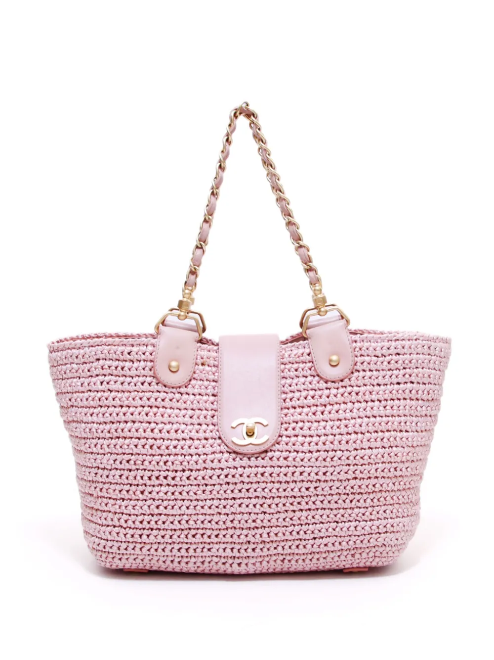 CHANEL Pre-Owned 2005 CC raffia tote bag | Pink | Image 1