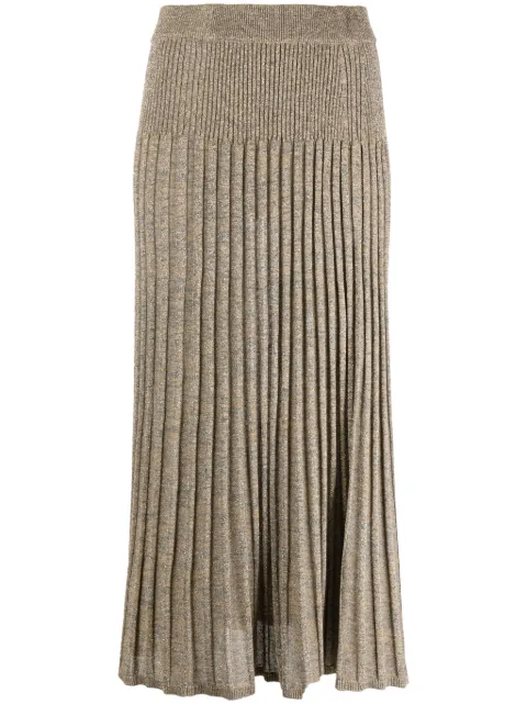 JOSEPH A-line pleated lurex midi skirt