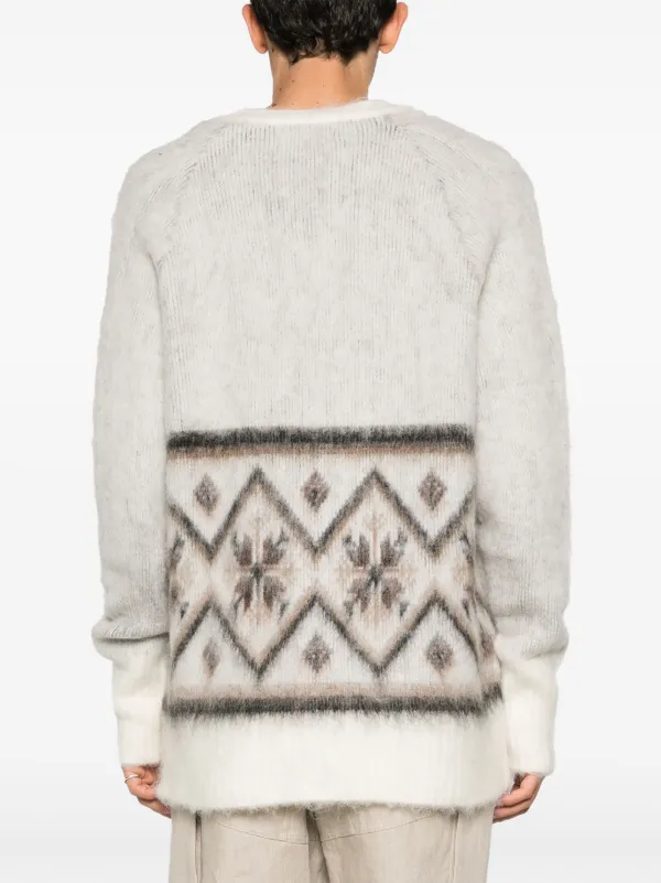 Martine Rose Brushed Fair Isle-intarsia Cardigan - Farfetch