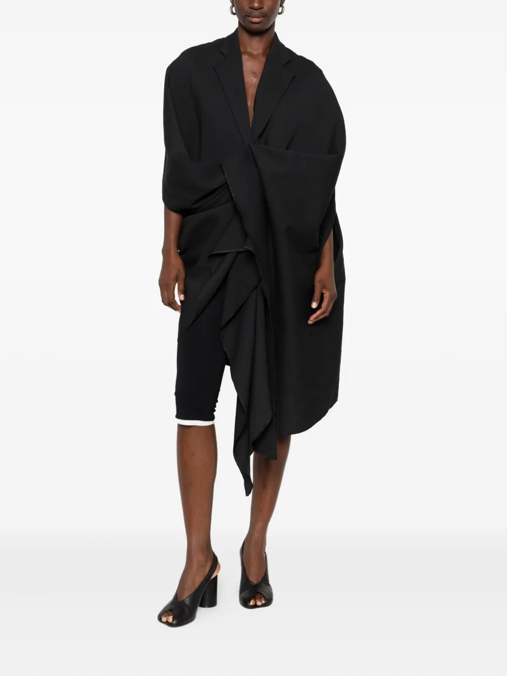 Coperni wrapped asymmetrical coat - Zwart