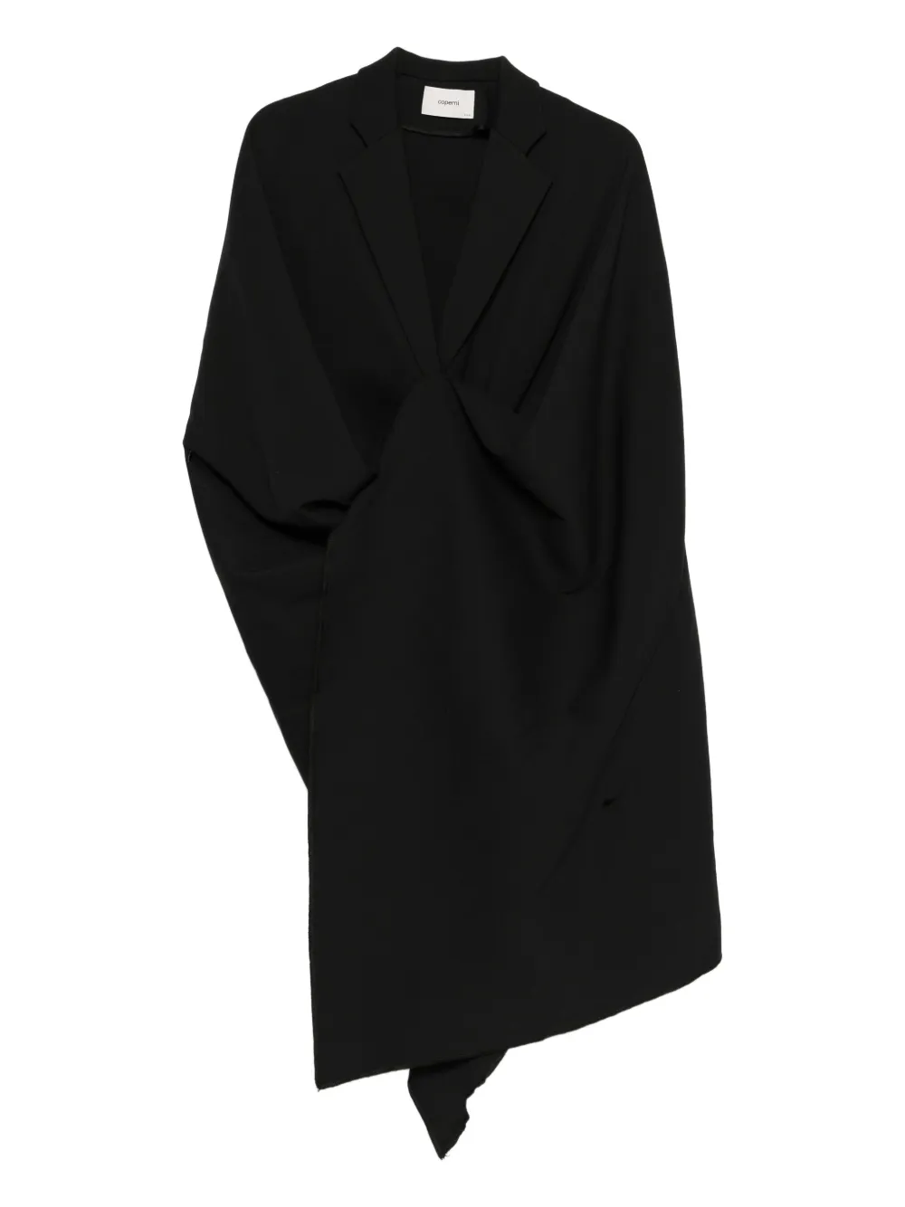 Coperni wrapped asymmetrical coat Zwart