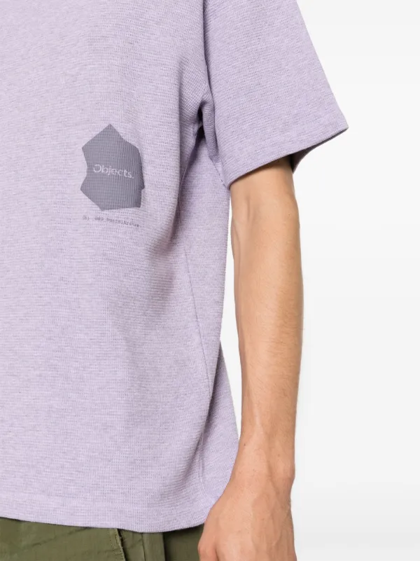 OBJECTS IV LIFE Waffle logo-print Cotton T-shirt | Purple