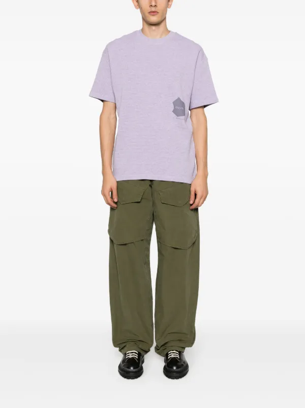OBJECTS IV LIFE Waffle logo-print Cotton T-shirt | Purple