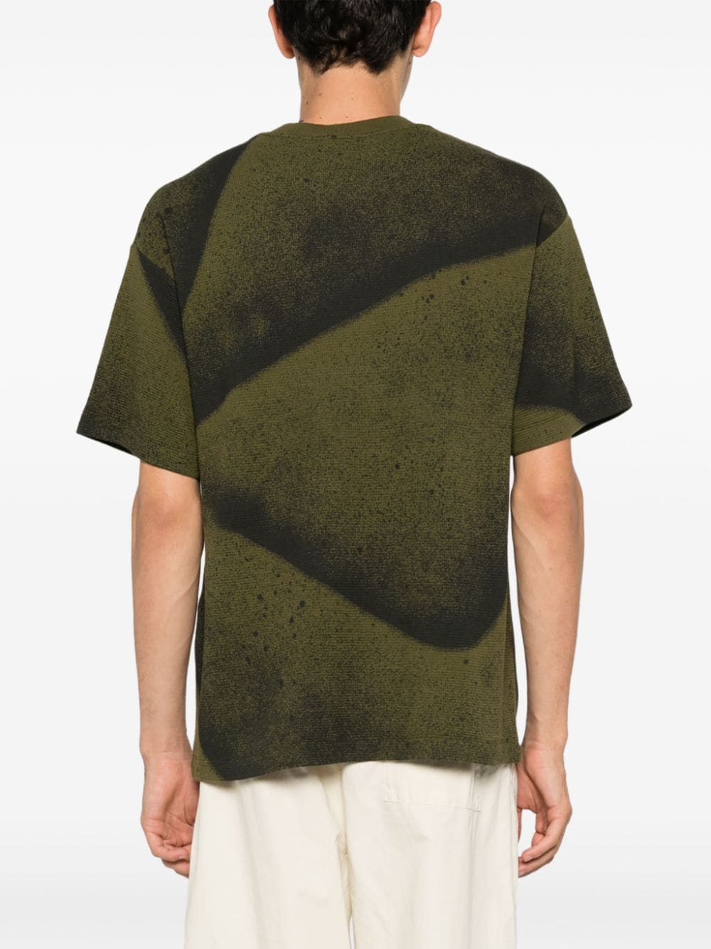 Shop Objects Iv Life Waffle Logo-print Cotton T-shirt In Green