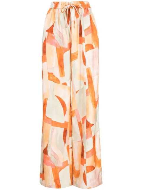 Acler Edmond abstract-print palazzo trousers