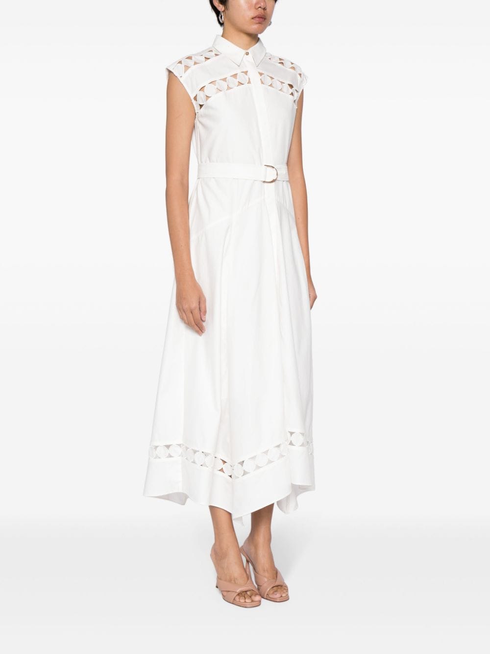 Shop Acler Keeling Perforated-detailing Dress In White