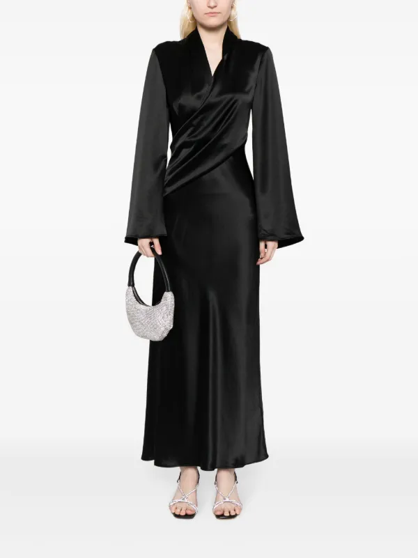 Acler Picadilly Satin Dress | Black | FARFETCH KW