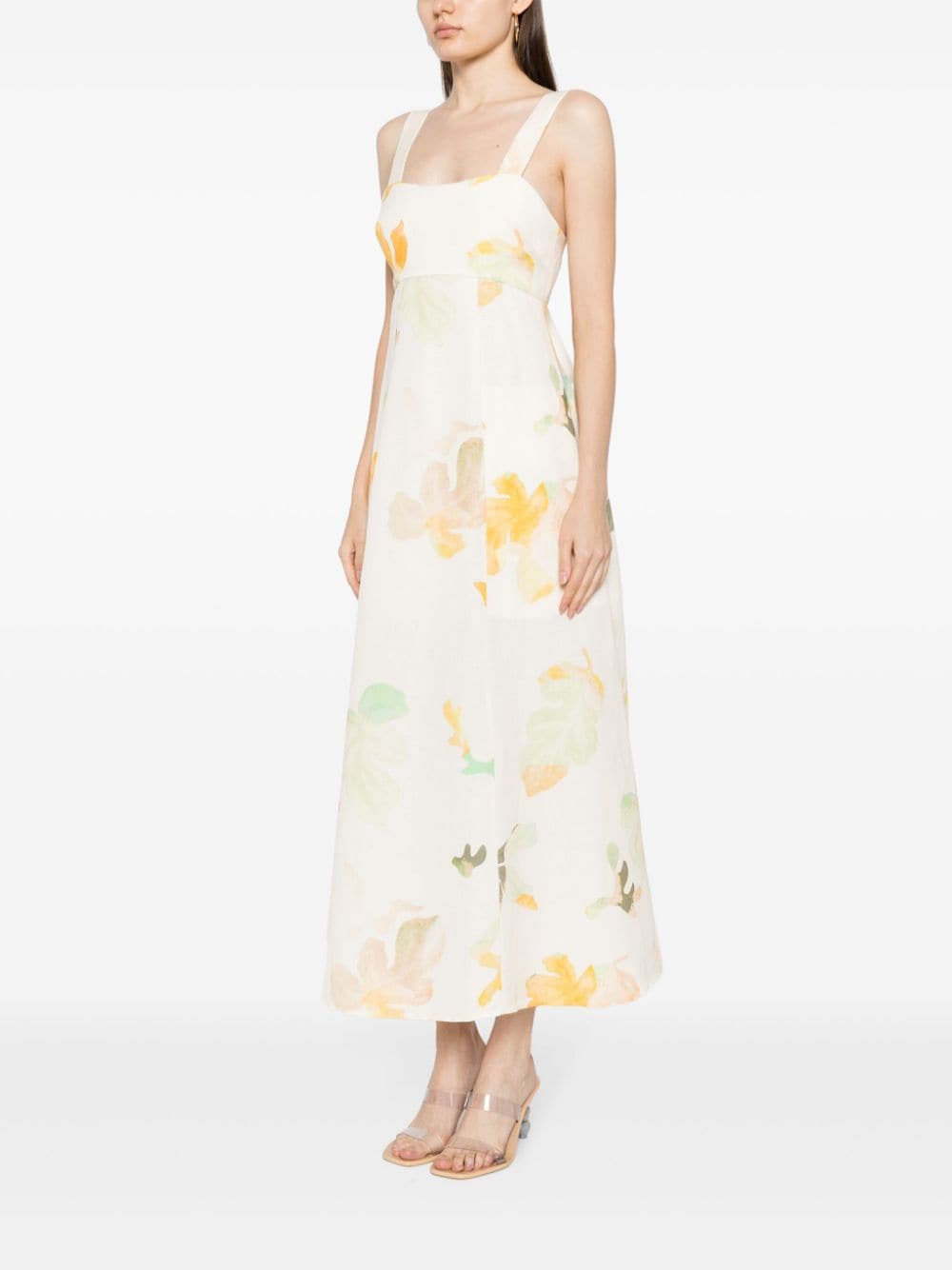 Acler Midi-jurk met print Geel