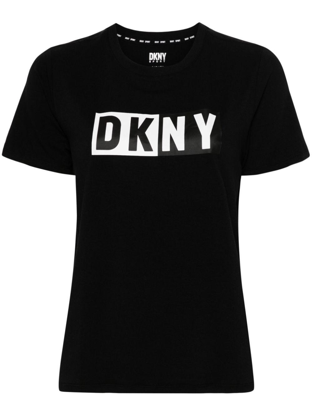 Dkny Logo-print Performance T-shirt In Schwarz