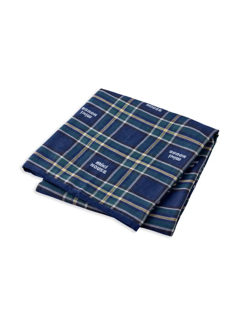 Miki House Check-pattern Cotton Blanket In Blue