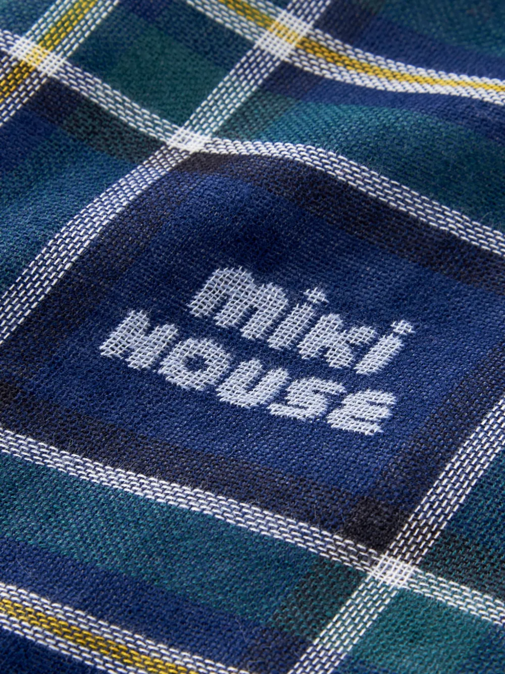 Miki House Check-pattern Cotton Blanket In Blue
