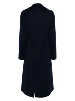AKRIS アクリス ウール100％ ロングダブルコート 紺 40*ZC728 9218-38-