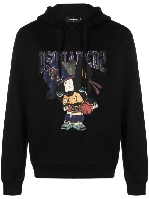 DSQUARED2 logo-print cotton hoodie