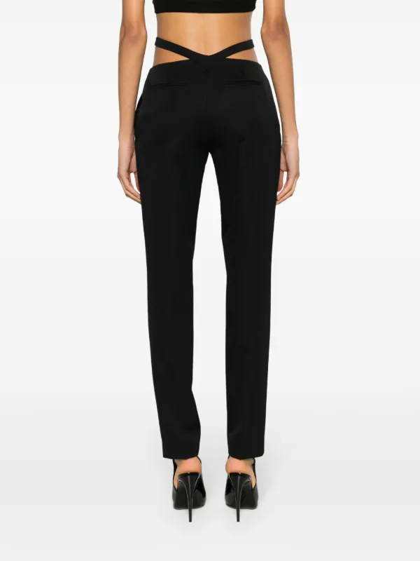 【関税込み】THE ATTICO WOOL TWILL PANTS The Attico waist-strap Wool Trousers | Black | FARFETCH