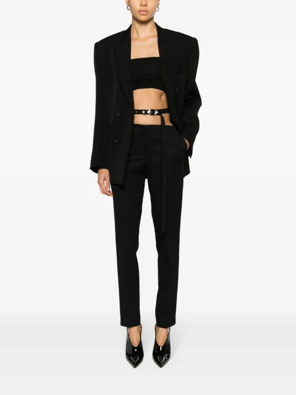 【関税込み】THE ATTICO WOOL TWILL PANTS The Attico waist-strap Wool Trousers | Black | FARFETCH