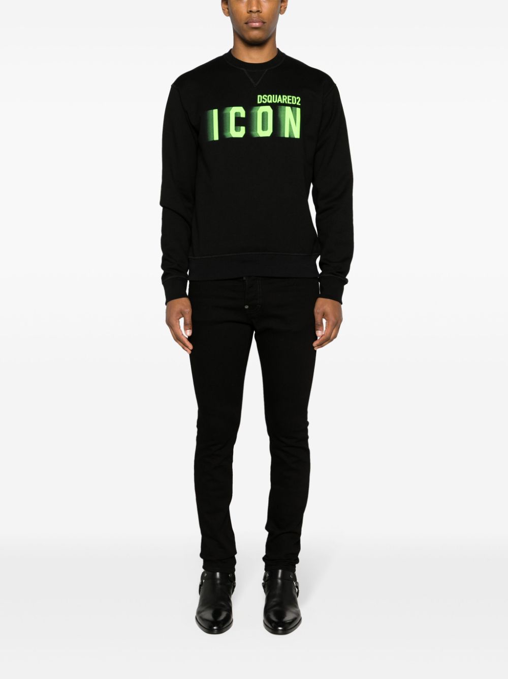 Dsquared2 Icon-print cotton sweatshirt - Zwart