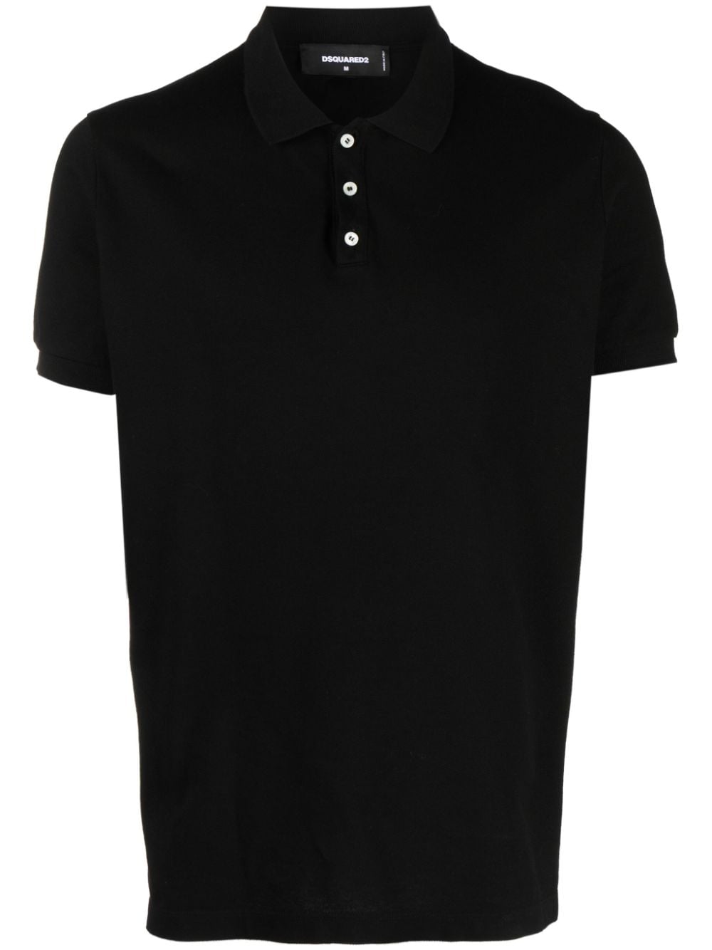 Dsquared2 Icon Logo-print Cotton Polo Shirt In Black