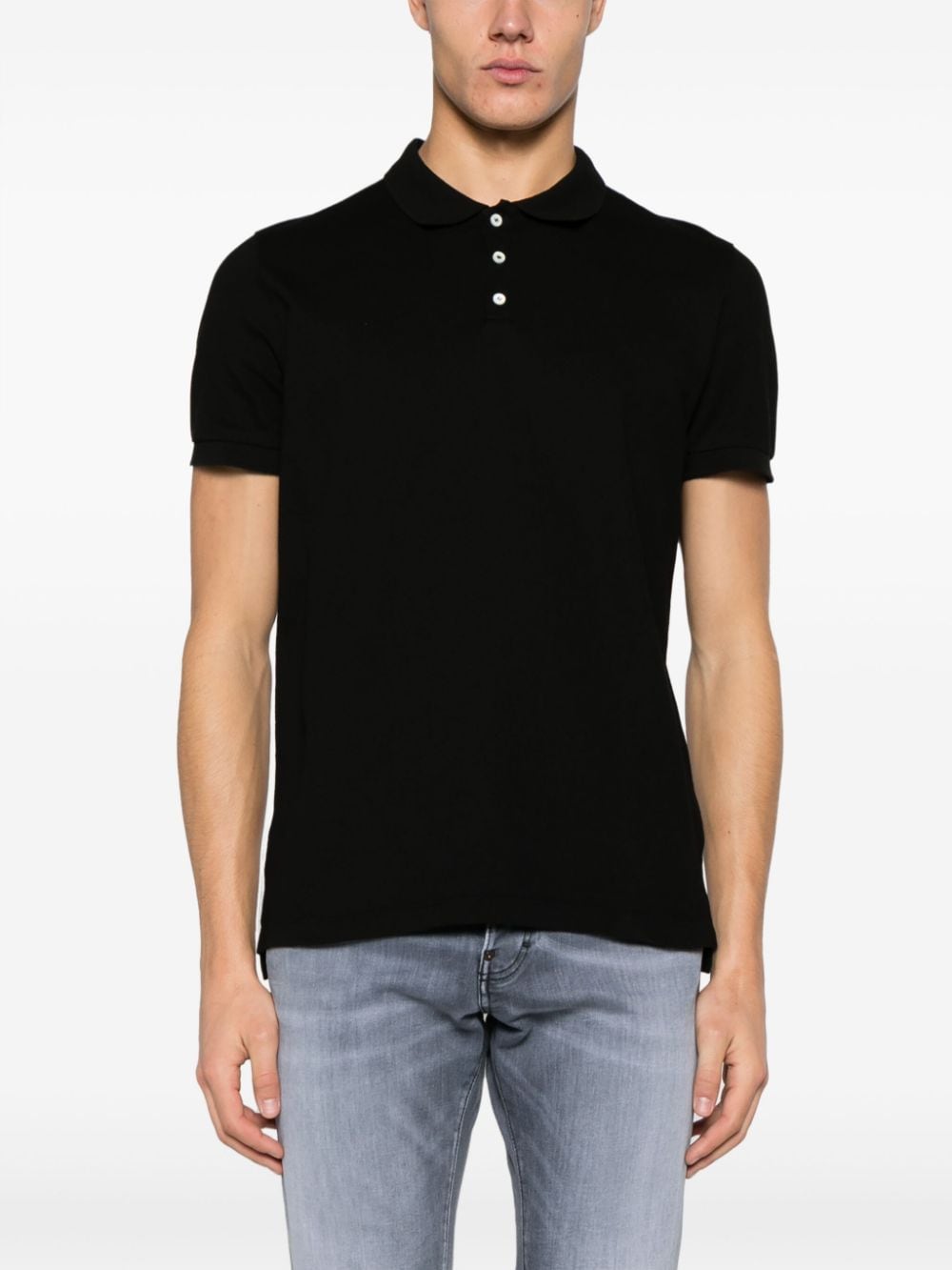 Shop Dsquared2 Icon-print Cotton Polo Shirt In Black