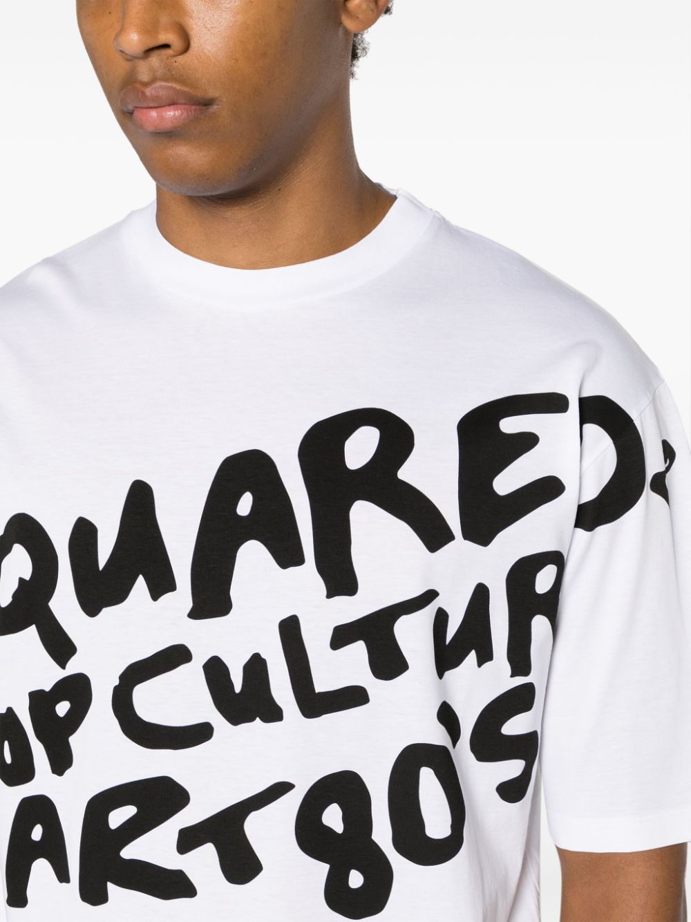 Shop Dsquared2 Pop '80s Cotton T-shirt In White