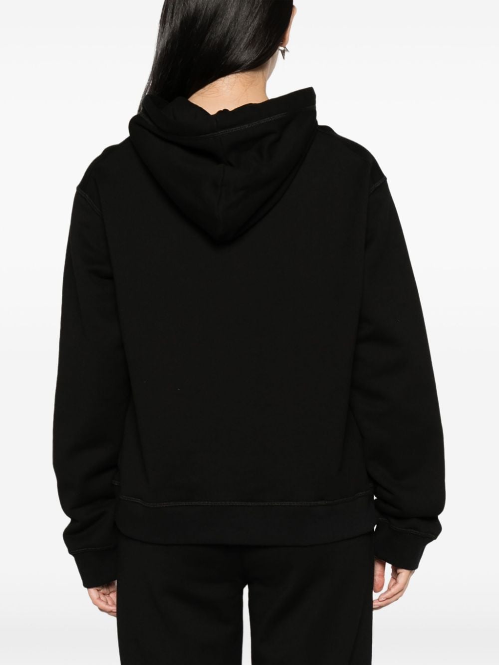 Shop Dsquared2 Icon Blur Cotton Hoodie In Black