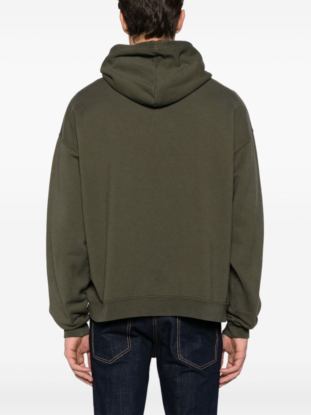 Shop Dsquared2 Logo-embossed Cotton Hoodie In Green