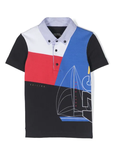 Lapin House colour-block piqué-weave polo shirt