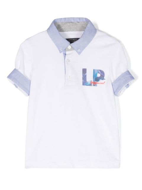 Lapin House logo-print cotton polo shirt