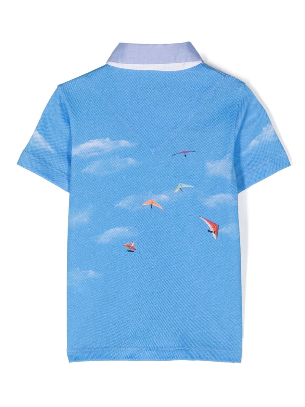 Shop Lapin House Graphic-print Piqué-weave Polo Shirt In Blue