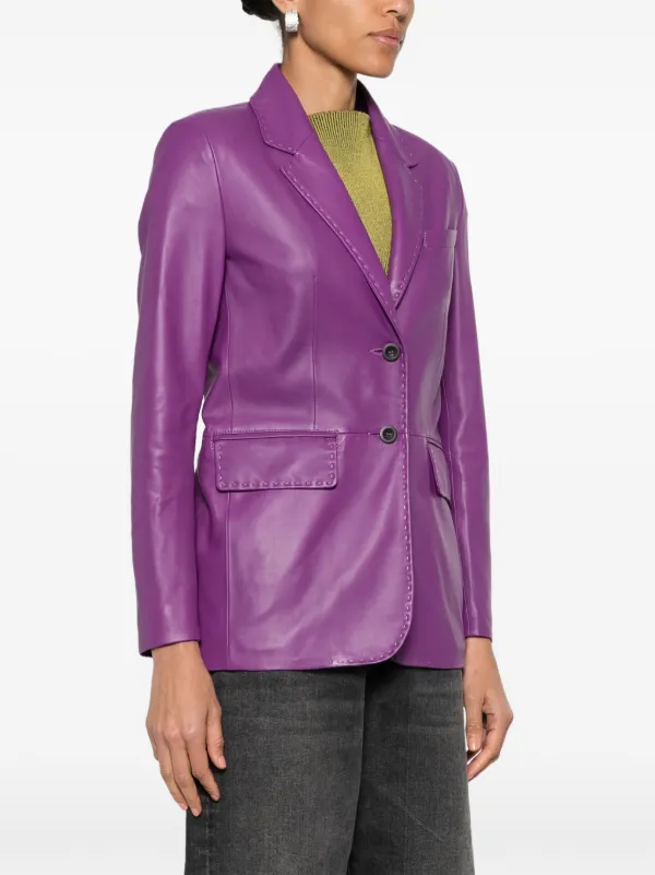 Purple hot sale leather blazer