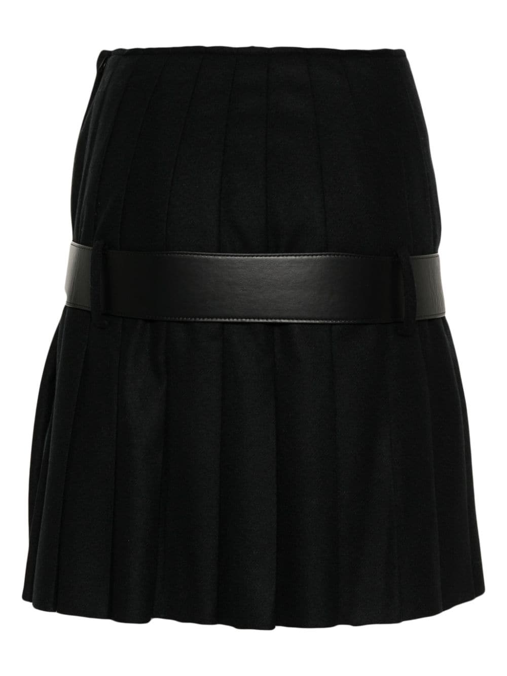 Shop Enfants Riches Deprimes Restraint Pleated Wool Skirt In Black