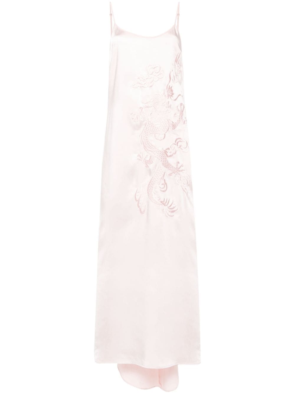 P.a.r.o.s.h Dragon-embroidered Maxi Dress In 粉色