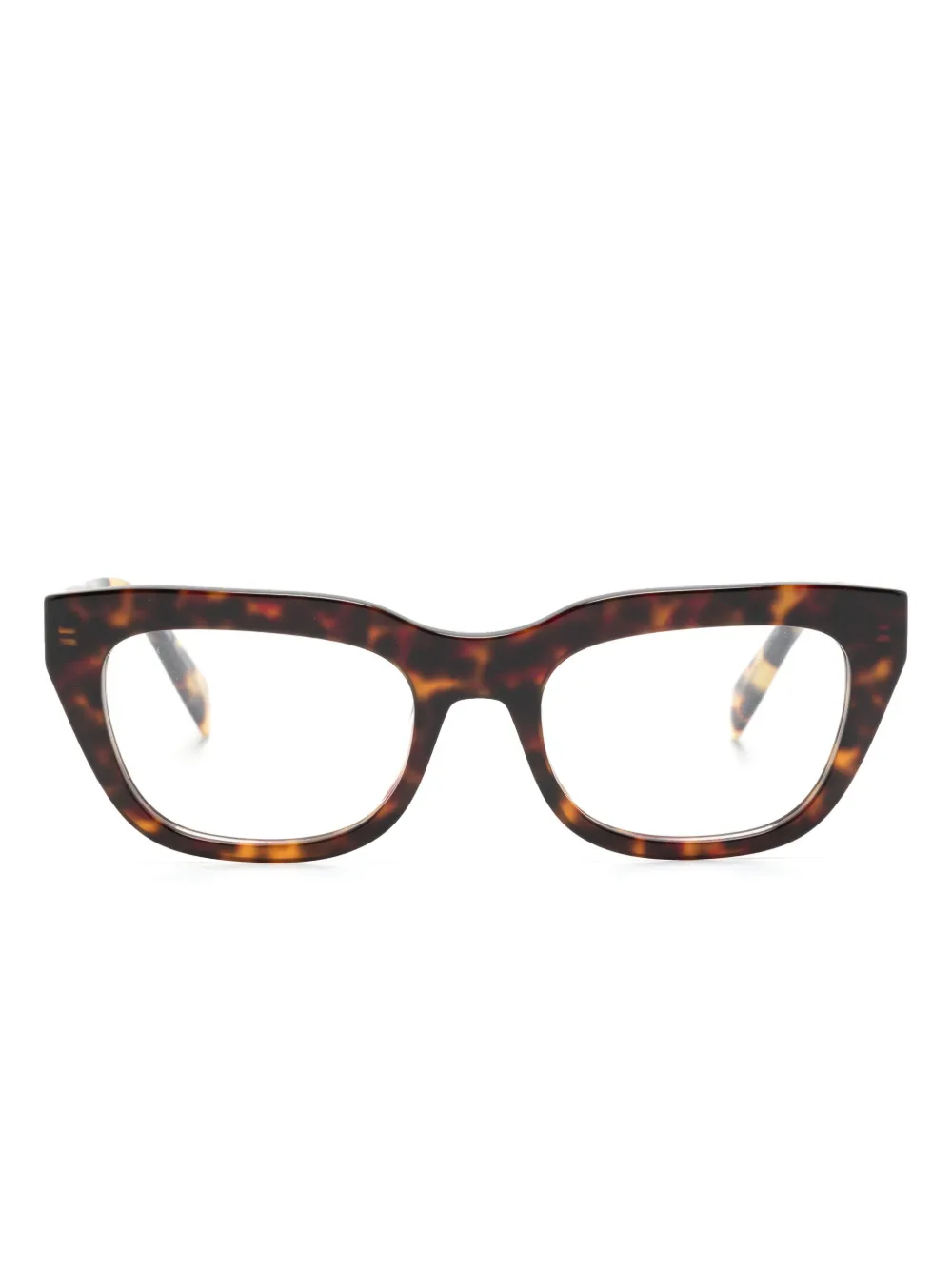 Prada Tortoiseshell Rectangle-frame Glasses In Brown