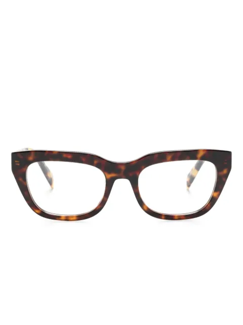 Prada Eyewear lentes con armazón rectangular estilo carey