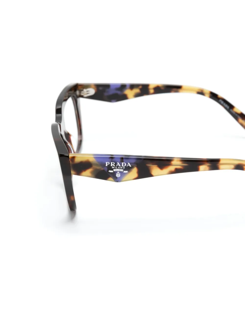 Prada Tortoiseshell Rectangle-frame Glasses In Brown