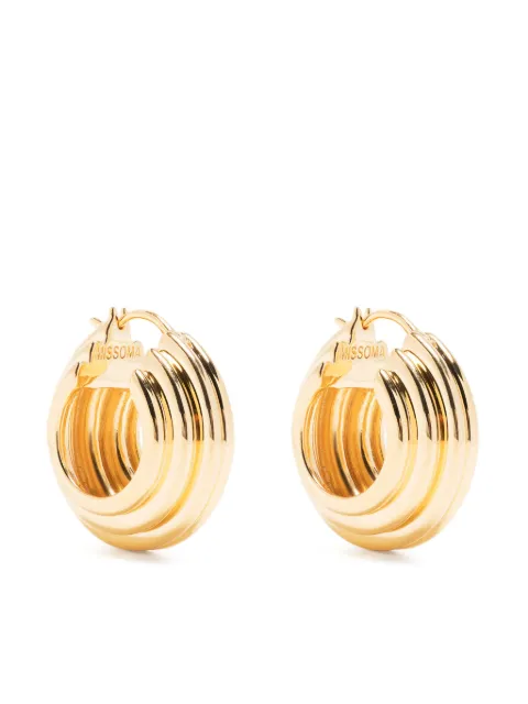 Missoma x Lucy Williams logo-engraved ridge hoops