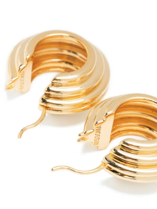 Missoma x Lucy Williams logo-engraved Ridge Hoops Gold FARFETCH JO