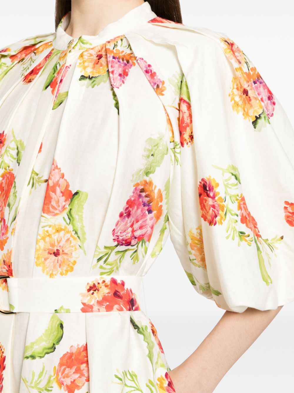 Shop Acler Cranhurst Floral-print Midi Dress In Multicolour