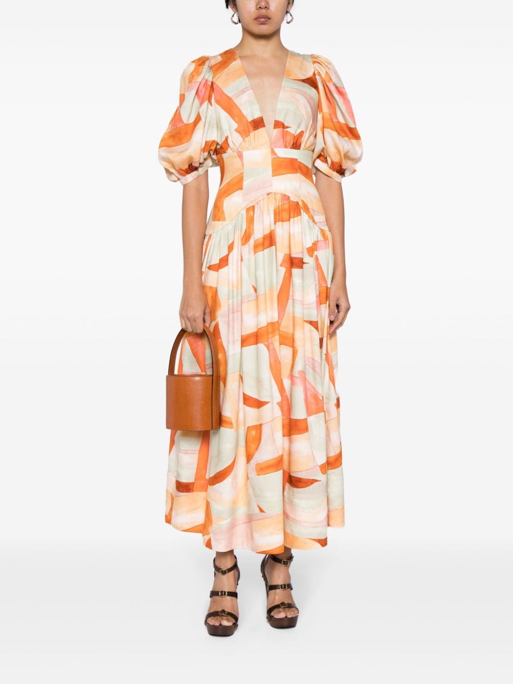 Acler Princeton jurk met abstract patroon Veelkleurig