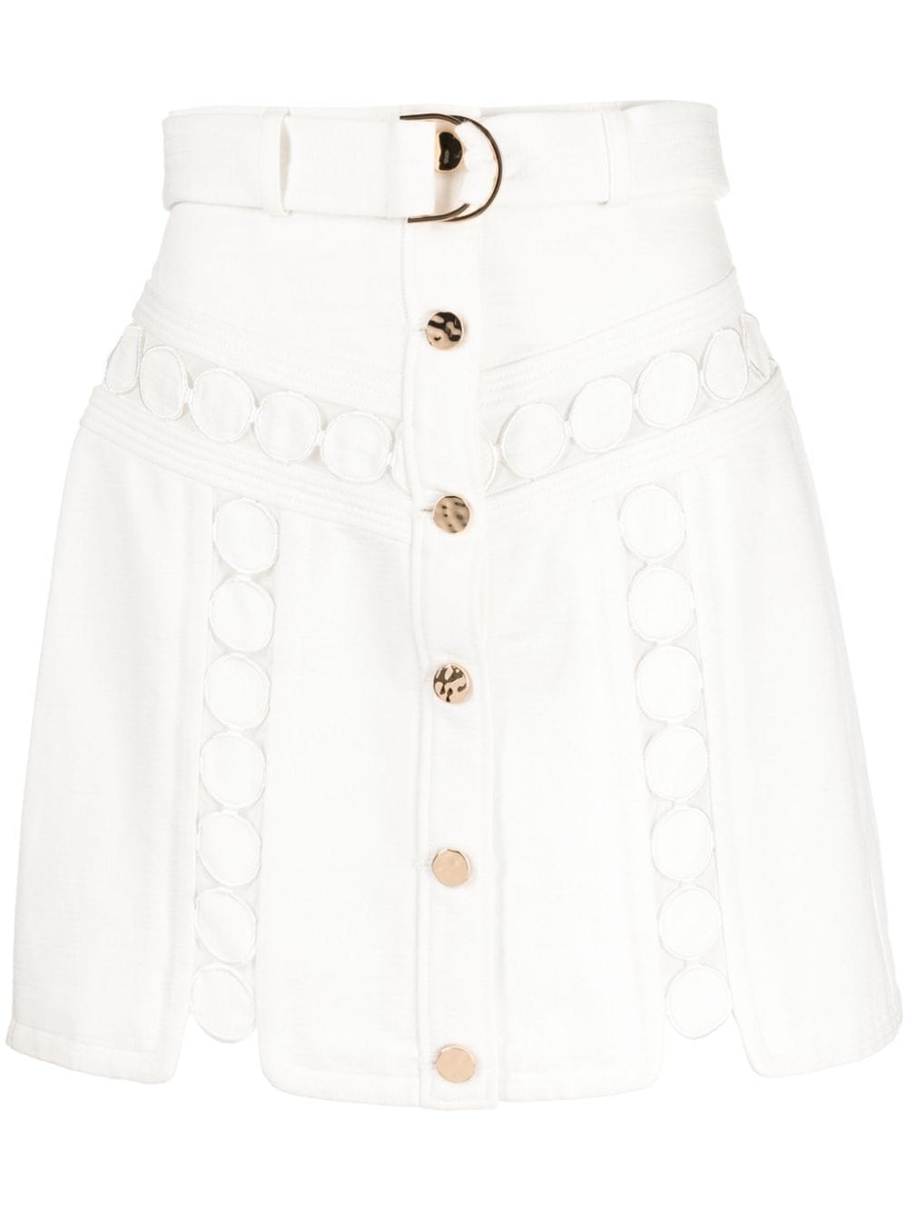 Acler Heathcote Dot-embroidered Miniskirt In White