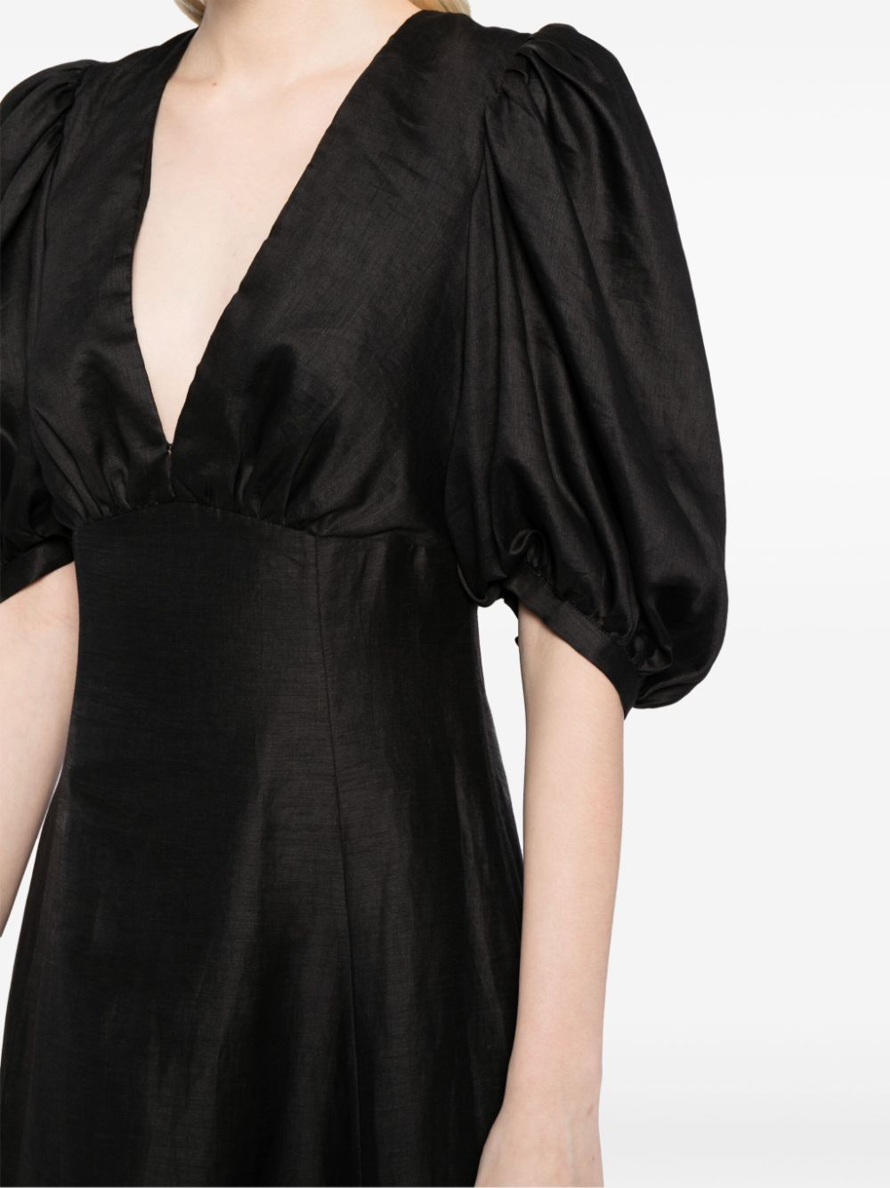 Shop Acler Newnham Puff-sleeved Dress In Black