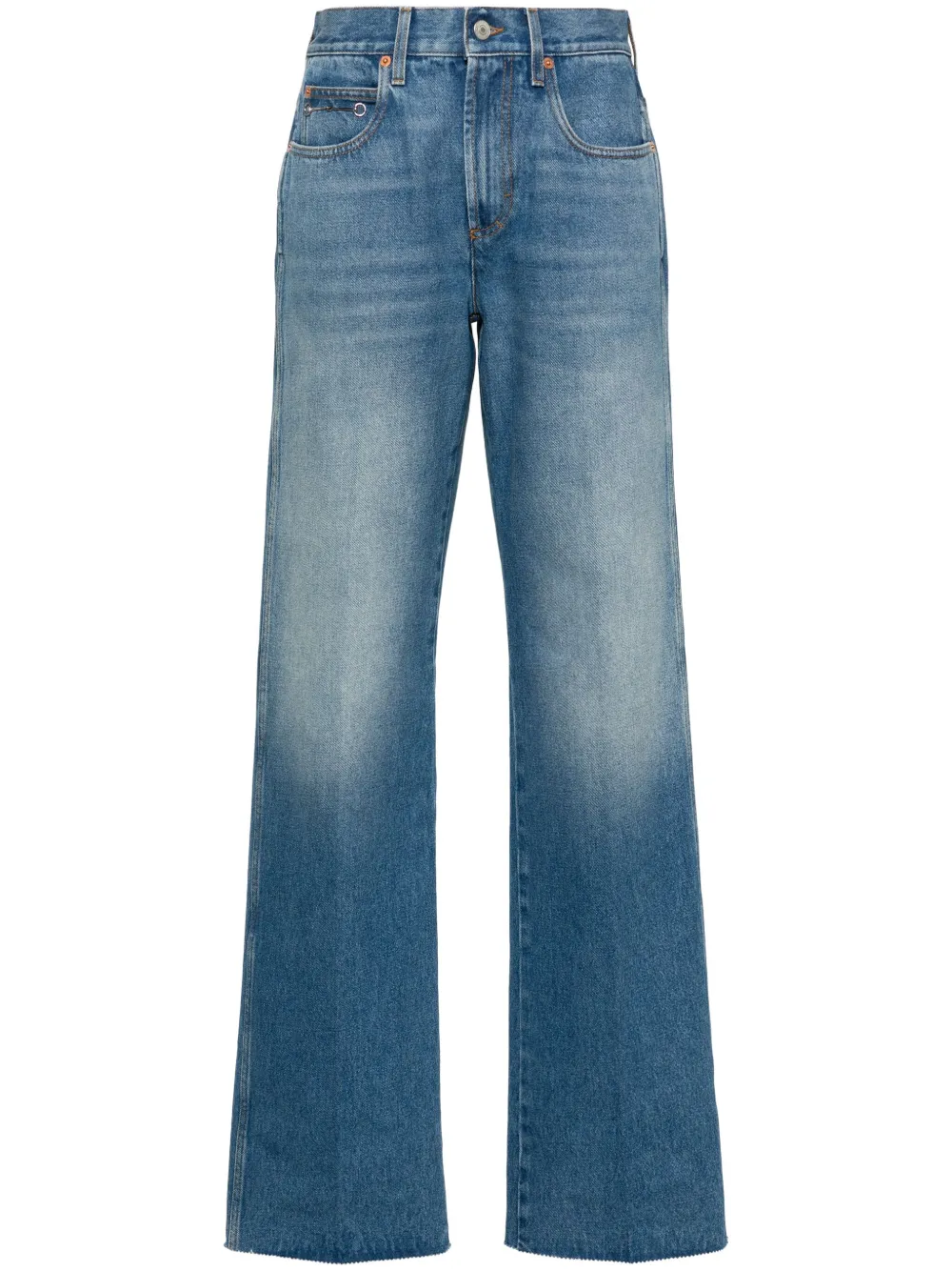 Gucci Low waist jeans met wijde pijpen Blauw