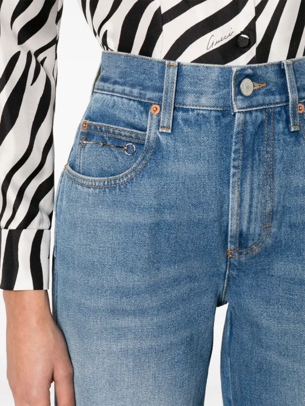 Gucci low rise wide leg Jeans Blue FARFETCH AE