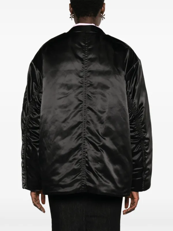 ★STAND STUDIO★ Prim Bomber Jacket Black 62142866389900 621 STAND STUDIO Prim Satin Bomber Jacket | Black | FARFETCH CA