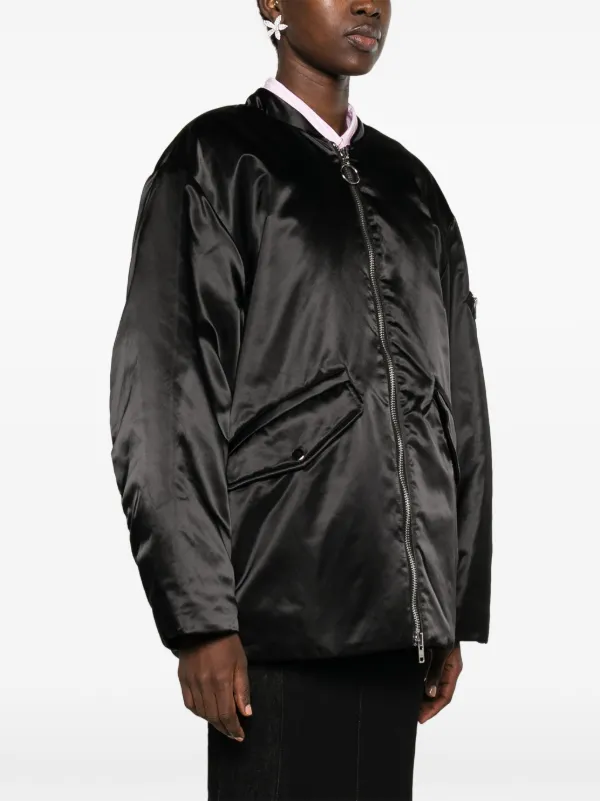 ★STAND STUDIO★ Prim Bomber Jacket Black 62142866389900 621 STAND STUDIO Prim Satin Bomber Jacket | Black | FARFETCH