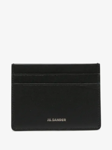 Jil Sander logo-stamp leather cardholder