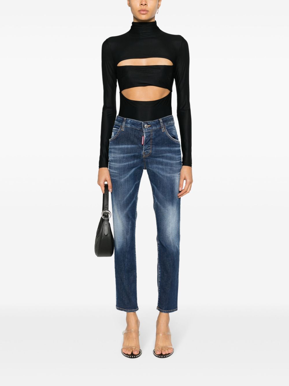 Shop Dsquared2 Cropped Skinny Jeans In Blau