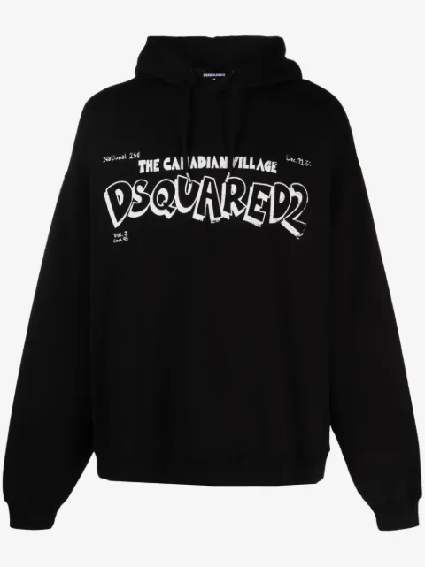 DSQUARED2 logo-print cotton hoodie