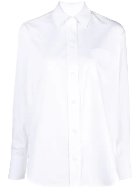 Victoria Beckham logo-embroidered organic cotton shirt